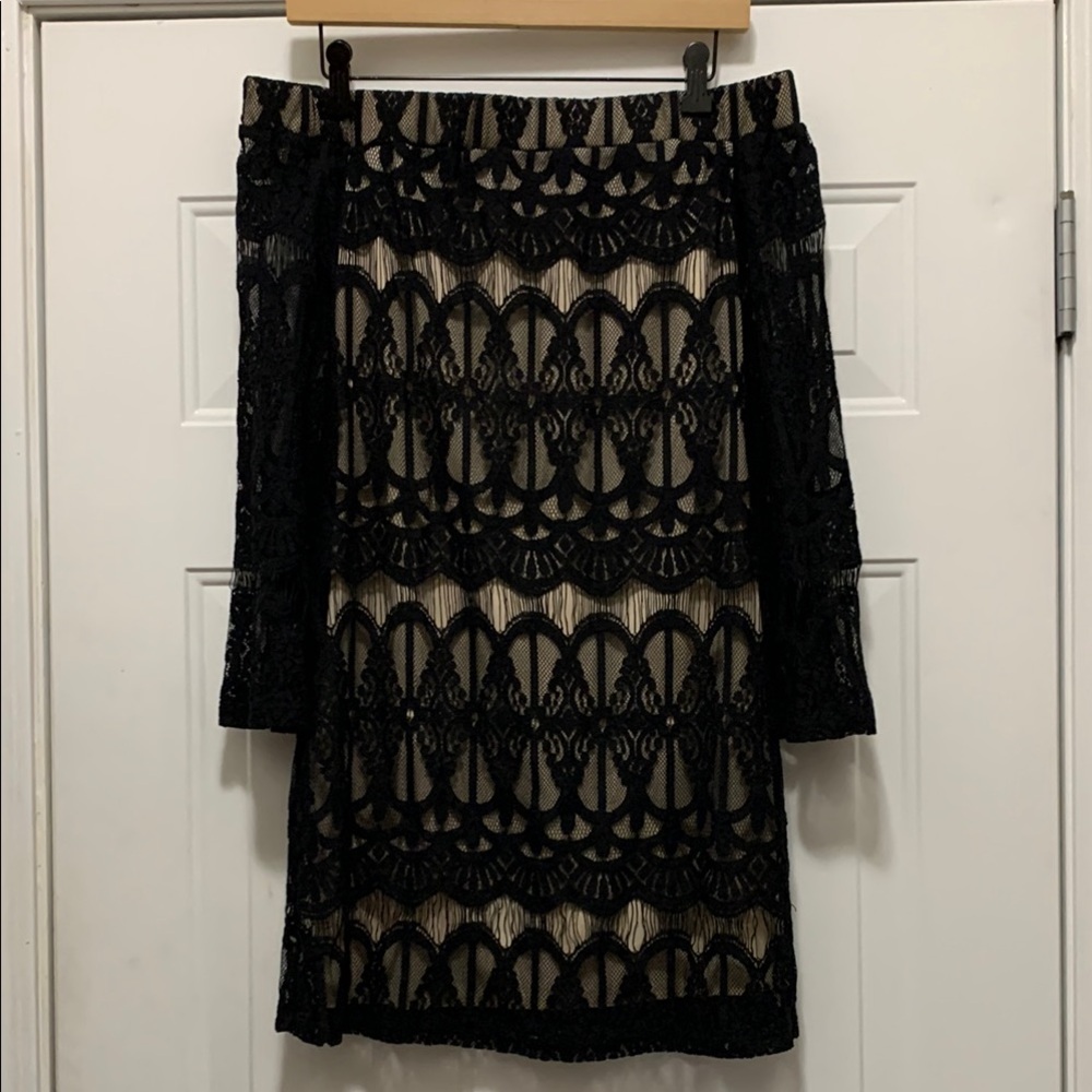 3/$15 Top Stitch Size Medium Black Lace Off The Shoulder Dress